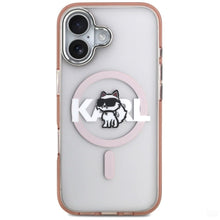 Заредете изображение във визуализатора на галерията – KARL LAGERFELD case for IPHONE 17 compatible with MagSafe KLHMP17SHGCHGKBP (IML Choupette Sketch Logo) pink
