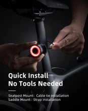 Заредете изображение във визуализатора на галерията – Rockbros Q3 rear bicycle lamp with intelligent stop system - black
