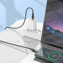 Заредете изображение във визуализатора на галерията – Cable USB A to USB C Hoco 2,4A 1,2 m U121 black transparent
