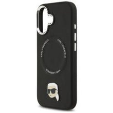 Заредете изображение във визуализатора на галерията – KARL LAGERFELD case for IPHONE 17 compatible with MagSafe KLHMP17SPSMLRKLK (PU Karl Pin) black

