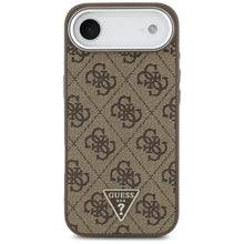 Заредете изображение във визуализатора на галерията – GUESS case for IPHONE 17 Air compatible with MagSafe GUHMP17MP4TSRCMW (4G PU W/ Triangle Logo) silver brown
