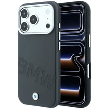 Заредете изображение във визуализатора на галерията – BMW case for IPHONE 18 Pro Max/17 Pro Max compatible with MagSafe (Sign Inclined Deboss Letters) grey
