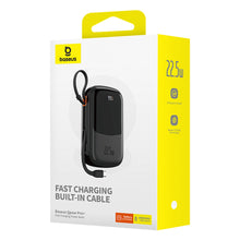 Заредете изображение във визуализатора на галерията – Baseus Qpow Pro+ 20000mAh 22.5W powerbank with built-in USB-C cable and display - black
