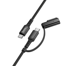 Заредете изображение във визуализатора на галерията – Cable 2in1 USB C to USB C / Mag3 Hoco 240W 1,8 m U142 black
