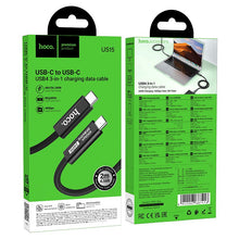 Заредете изображение във визуализатора на галерията – Cable USB C do USB C Hoco USB4 40Gbps/8K60Hz 5A 240W 2m US15 black
