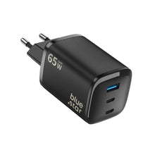Заредете изображение във визуализатора на галерията – Phone charger Blue Star Nano GaN 2x USB C + USB A QC4.0 PD 3A 65W VT-335 black
