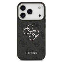 Заредете изображение във визуализатора на галерията – GUESS case for IPHONE 17 Pro Max GUHCP17XP4G4SMCK (PU W/ Big 4G Classic Logo) silver black
