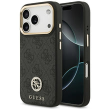 Заредете изображение във визуализатора на галерията – GUESS case for IPHONE 17 Pro compatible with MagSafe GUHMP17LP4GRMDEK (PU W/ 4G Strass Logo) black

