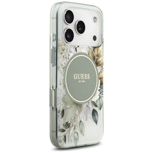 Заредете изображение във визуализатора на галерията – GUESS case for IPHONE 17 Pro Max compatible with MagSafe GUHMP17XHFWBDCEN (IML Flower &amp; Tonal Circle) green
