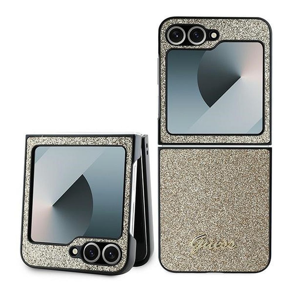 GUESS case for SAMSUNG Z Flip 6 GUHCZF6HGGSHD (HC PU 4G Glitter Script) gold