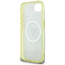 Заредете изображение във визуализатора на галерията – GUESS case for IPHONE 16e (SE 4 2025) compatible with MagSafe GUHMPSE4HG4PRTGW (IML Metal Glitter 4G Circle Triangle) brown
