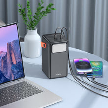 Заредете изображение във визуализатора на галерията – Powerbank Hoco 100000 mAh QC PD 2,4A 22,5W with built-in light J142 black
