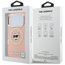 Заредете изображение във визуализатора на галерията – KARL LAGERFELD case for IPHONE 17 Pro Max compatible with MagSafe KLHMP17XHMKBCHOP (IML Choupette Head Logo) pink

