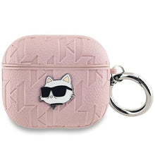 Заредете изображение във визуализатора на галерията – Karl Lagerfeld Monogram Choupette Head case for AirPods 3 - pink
