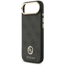 Заредете изображение във визуализатора на галерията – GUESS case for IPHONE 17 Air compatible with MagSafe GUHMP17MP4GRMDEK (PU W/ 4G Strass Logo) black

