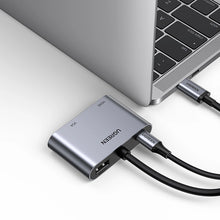 Заредете изображение във визуализатора на галерията – Ugreen CM162 50505 USB-C - HDMI / VGA / USB-A 3.0 / USB-C PD adapter - gray
