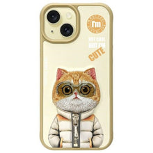 Заредете изображение във визуализатора на галерията – NIMMY case COOL&amp;CUTE 2.0 Cat for IPHONE 15 khaki
