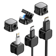 Заредете изображение във визуализатора на галерията – Blue Star PJ-OCZ7 magnetic cable organizer - black (3 pcs.)
