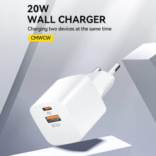 Заредете изображение във визуализатора на галерията – Wozinsky CMWCW 20W USB-C / USB-A wall charger - white
