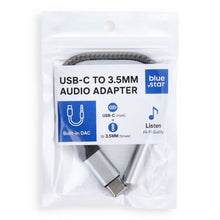 Заредете изображение във визуализатора на галерията – Blue Star adapter AUX Type C (male) to Jack 3,5 mm (female) - gray
