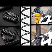 Заредете изображение във визуализатора на галерията – Rockbros T609 bicycle lock with 1.5 m combination - black
