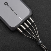 Заредете изображение във визуализатора на галерията – Кабел USB A към USB C Forcell F-Energy QC4.0 3A 66W Metal 1 m C234 - сребрист – снимка 5
