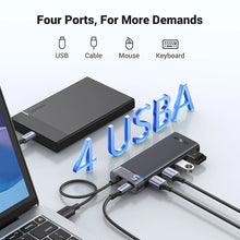 Заредете изображение във визуализатора на галерията – Ugreen CM653 HUB with 4 USB-A ports and USB-A power cable - black
