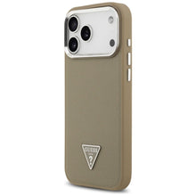 Заредете изображение във визуализатора на галерията – GUESS case for IPHONE 17 Pro Max compatible with MagSafe GUHMP17XPGTSPSW (Grained PU Triangle Logo) brown
