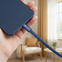 Заредете изображение във визуализатора на галерията – Cable USB C to USB C Forcell F-Energy QC4.0 PD 3A 60W Cafule Flat 1,2 CCFN23 m dark blue
