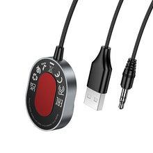 Заредете изображение във визуализатора на галерията – Wireless car receiver Hoco AUX Bluetooth with cable Jack 3,5 mm E150 metal gray
