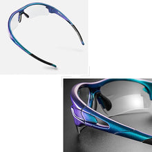 Заредете изображение във визуализатора на галерията – Rockbros 10069 photochromic UV400 cycling glasses - blue
