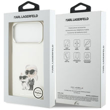 Заредете изображение във визуализатора на галерията – KARL LAGERFELD case for IPHONE 17 Pro Max compatible with MagSafe KLHMP17XHMKCAQOH (IML Aquarelle K&amp;C &amp; Logo) white
