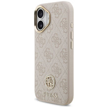 Заредете изображение във визуализатора на галерията – GUESS case for IPHONE 17 compatible with MagSafe GUHMP17SP4GRMDEP (PU W/ 4G Strass Logo) pink
