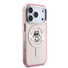 Заредете изображение във визуализатора на галерията – KARL LAGERFELD case for IPHONE 17 Pro compatible with MagSafe KLHMP17LHGCHGKBP (IML Choupette Sketch Logo) pink
