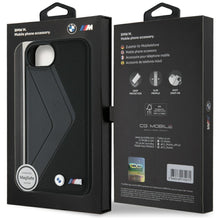 Заредете изображение във визуализатора на галерията – BMW case for IPHONE 16e (SE 4 2025) compatible with MagSafe BMHMPSE424PUOCSK (PU Oversized Stripes) black
