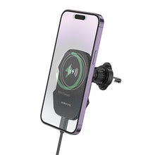 Заредете изображение във визуализатора на галерията – Borofone Car holder BH215 Adelante magnetic with induction charging to air vent black
