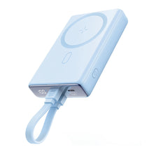 Заредете изображение във визуализатора на галерията – Powerbank Joyroom JR-PBM01 magnetic 10000mAh 20W with stand + Lightning cable - USB-C - blue
