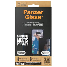 Заредете изображение във визуализатора на галерията – PanzerGlass Ultra-Wide Fit Privacy Tempered Glass with Positioner for Samsung Galaxy A35 5G
