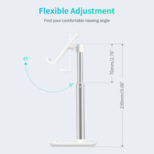 Заредете изображение във визуализатора на галерията – Choetech H035 aluminum stand for a phone or tablet with adjustment - white and silver
