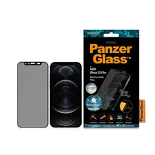 Заредете изображение във визуализатора на галерията – PanzerGlass E2E Microfracture Antibacterial Privacy Glass with Camera Protector for iPhone 12/12 Pro - With Black Frame

