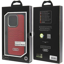 Заредете изображение във визуализатора на галерията – Audi Synthetic Leather case with MagSafe for iPhone 15 Pro - red
