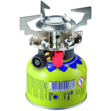 Заредете изображение във визуализатора на галерията – Gas camping stove with gas cartridges (thread or valve) ATOS piezo igniter 1.8kW
