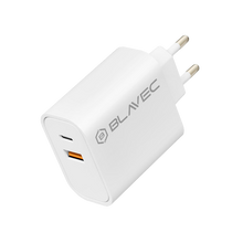 Заредете изображение във визуализатора на галерията – Blavec Wall charger BC2 - USB + Type C - QC 3.0 PD 20W (TCBC2-UCW20) white
