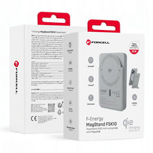 Заредете изображение във визуализатора на галерията – Powerbank compatible with MagSafe Forcell F-Energy MagStand QI2 F5K10 QC3.0 PD3.0 20W 5000 mAh white
