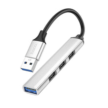 Заредете изображение във визуализатора на галерията – HOCO адаптер HUB 4в1 USB A HB26 0,13 м сребрист
