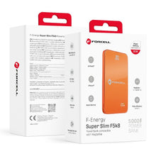 Заредете изображение във визуализатора на галерията – Powerbank compatible with MagSafe Forcell F-Energy SuperSlim F5K8 QC4.0 PD3.0 15W 5000 mAh orange
