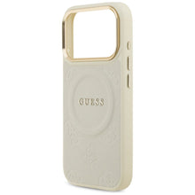 Заредете изображение във визуализатора на галерията – GUESS case for IPHONE 17 Pro compatible with MagSafe GUHMP17LPSAMSECE (PU W/ Peony Hot Stamp) beige
