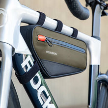 Заредете изображение във визуализатора на галерията – Rockbros 30120079001 bicycle bag for 1.7 l frame - green and black
