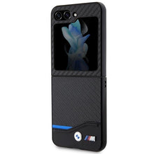 Заредете изображение във визуализатора на галерията – BMW Leather Carbon case for Samsung Galaxy Z Flip 5 - black
