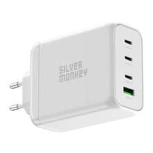 Заредете изображение във визуализатора на галерията – Silver Monkey SMA154 200W GaN charger 3xUSB-C PD USB-A QC 3.0 - white

